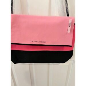 Victoria's Secret Neoprene Pink Black Insulated Tote Bag NEW NWT